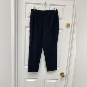 Vince Black Women's Pants with Elastic Back Band & Interior Tie Front - S